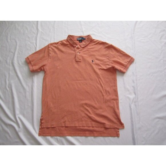 Men's Polo Ralph Lauren Cotton Orange Short Sleeve Shirt Sz L (MT317) - Picture 7 of 7